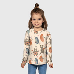 Лонгслив детский Животные с инструментами, цвет: 3D-принт — фото 2