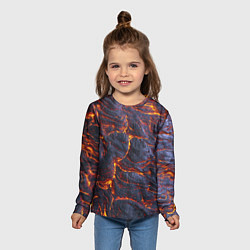 Лонгслив детский Вулканическая лава, цвет: 3D-принт — фото 2