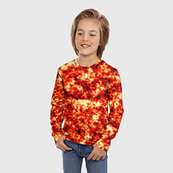 Лонгслив детский Vulcan lava texture, цвет: 3D-принт — фото 2