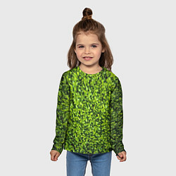 Лонгслив детский Зелёная трава листья, цвет: 3D-принт — фото 2