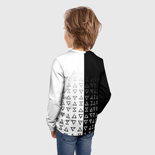 Детский лонгслив Ведьмак - красные следы от когтей / 3D-принт – фото 4