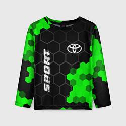 Лонгслив детский Toyota green sport hexagon, цвет: 3D-принт