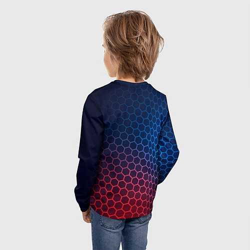 Детский лонгслив Forza Horizon неоновые соты / 3D-принт – фото 4