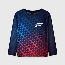 Лонгслив детский Forza Horizon неоновые соты, цвет: 3D-принт