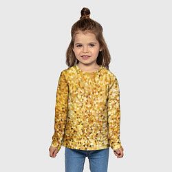 Лонгслив детский Золотая мелкая мозаика, цвет: 3D-принт — фото 2