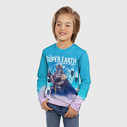 Лонгслив детский Helldivers 2: Super Earth, цвет: 3D-принт — фото 2