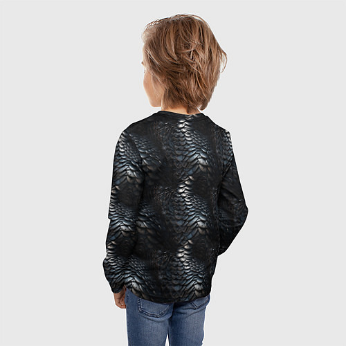 Детский лонгслив Блестящая металлическая броня / 3D-принт – фото 4