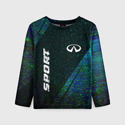 Лонгслив детский Infiniti sport glitch blue, цвет: 3D-принт