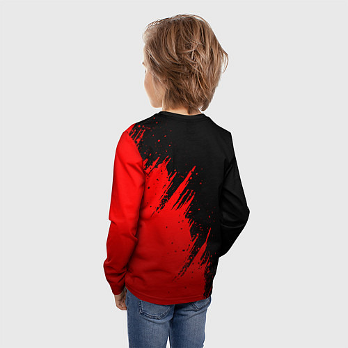 Детский лонгслив Велика отечественная - красный градиент / 3D-принт – фото 4