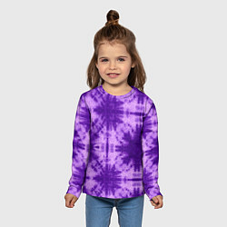 Лонгслив детский Тай дай фиолетовый, цвет: 3D-принт — фото 2