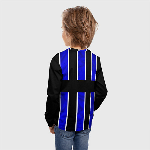 Детский лонгслив Россия- черно-синяя униформа / 3D-принт – фото 4