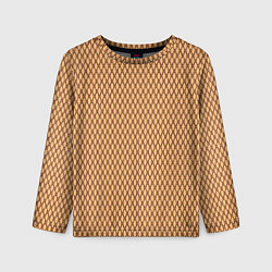 Детский лонгслив Светлый коричневый сетка паттерн