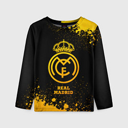 Лонгслив детский Real Madrid - gold gradient, цвет: 3D-принт