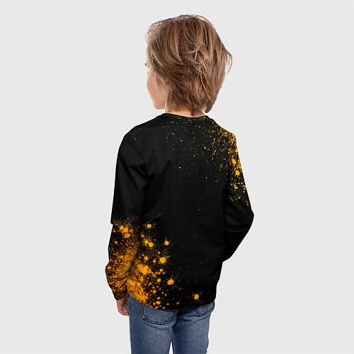 Детский лонгслив Lazio - gold gradient вертикально / 3D-принт – фото 4