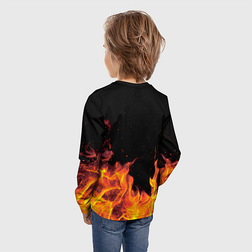 Детский лонгслив Катя - имя в огне / 3D-принт – фото 4