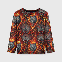 Детский лонгслив Волки эпичный паттерн