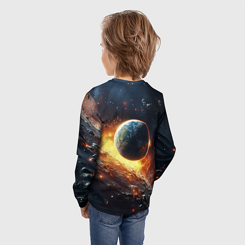 Детский лонгслив Космос и планета / 3D-принт – фото 4