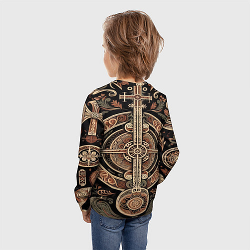 Детский лонгслив Символика славянской мифологии / 3D-принт – фото 4