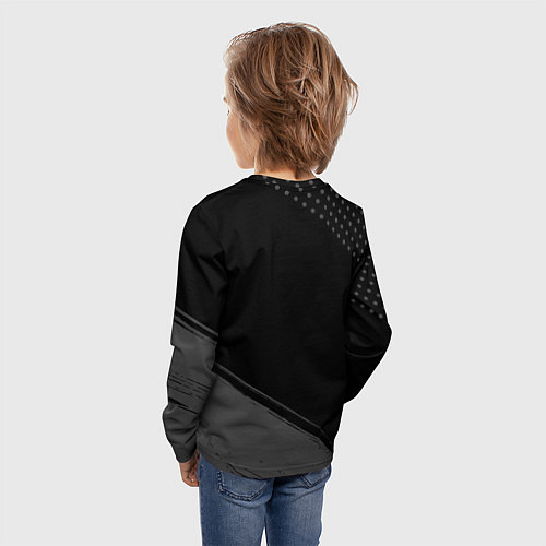 Детский лонгслив Borussia sport на темном фоне вертикально / 3D-принт – фото 4