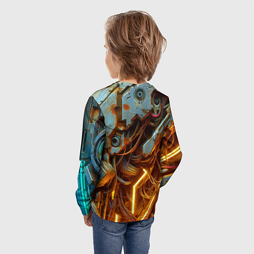 Детский лонгслив Cyber armor - ai art / 3D-принт – фото 4