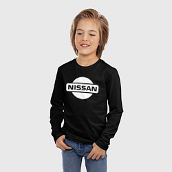 Лонгслив детский Nissan logo white, цвет: 3D-принт — фото 2