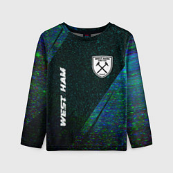 Лонгслив детский West Ham glitch blue, цвет: 3D-принт