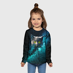 Лонгслив детский Космос и кот, цвет: 3D-принт — фото 2