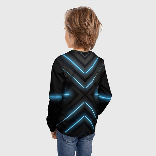 Детский лонгслив Сова в стильной одежде модница / 3D-принт – фото 4