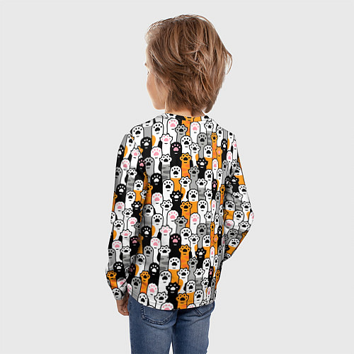 Детский лонгслив Кошачьи лапы / 3D-принт – фото 4