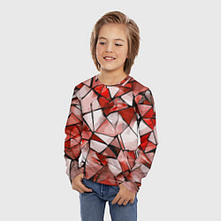 Лонгслив детский Чёрно-красная абстракция и чёрные полосы, цвет: 3D-принт — фото 2