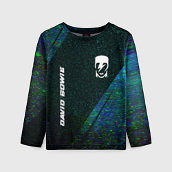 Лонгслив детский David Bowie glitch blue, цвет: 3D-принт