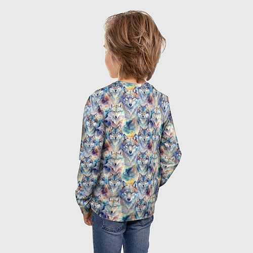 Детский лонгслив Волки паттерн / 3D-принт – фото 4