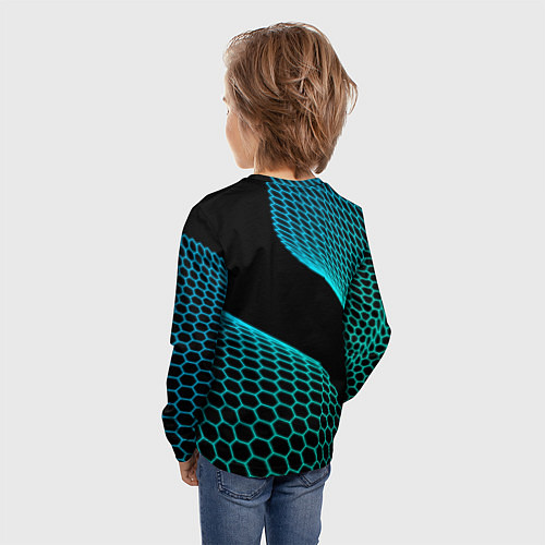 Детский лонгслив Saab electro hexagon / 3D-принт – фото 4