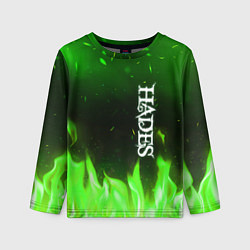 Лонгслив детский Logo Hades green hell fire, цвет: 3D-принт