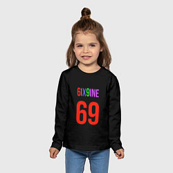 Лонгслив детский 6ix9ine logo, цвет: 3D-принт — фото 2