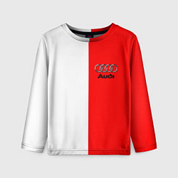 Лонгслив детский AUDI logo полосы, цвет: 3D-принт