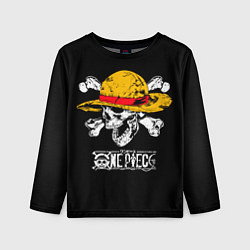 Детский лонгслив One piece - череп и кости