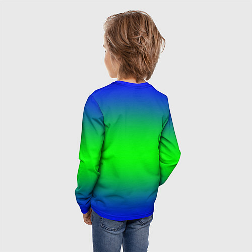 Детский лонгслив Зелёный градиент текстура / 3D-принт – фото 4