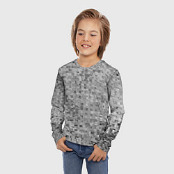 Лонгслив детский Серый текстурированный кубики, цвет: 3D-принт — фото 2