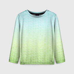 Лонгслив детский Tie-dye color gradient: blue-green, цвет: 3D-принт