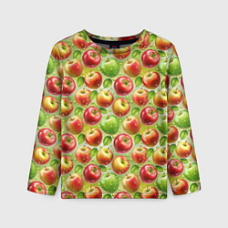 Лонгслив детский Натуральные яблоки паттерн, цвет: 3D-принт