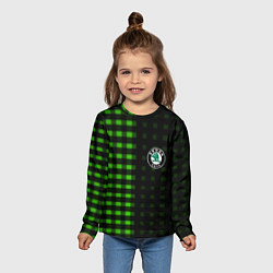 Лонгслив детский Skoda pattern geometry, цвет: 3D-принт — фото 2