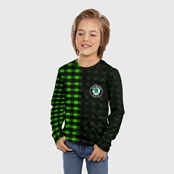 Лонгслив детский Skoda pattern geometry, цвет: 3D-принт — фото 2