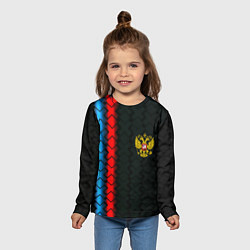 Лонгслив детский Россия спорт герб, цвет: 3D-принт — фото 2