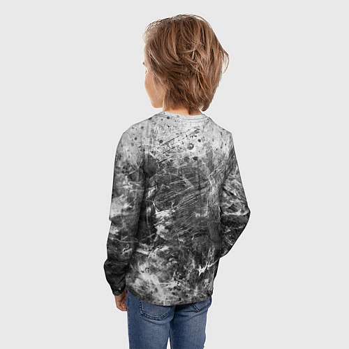 Детский лонгслив Абстракция - серый дым / 3D-принт – фото 4