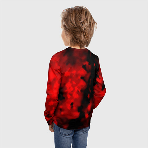 Детский лонгслив Among us красный / 3D-принт – фото 4