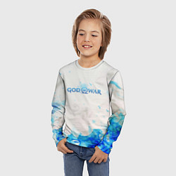 Лонгслив детский Война богов синий огонь олимпа, цвет: 3D-принт — фото 2