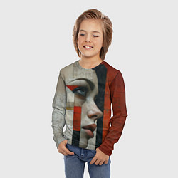 Лонгслив детский Девушка в профиль с голубыми глазами, цвет: 3D-принт — фото 2