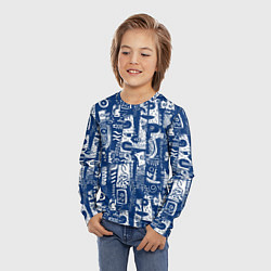 Лонгслив детский Маски туземные абстракция, цвет: 3D-принт — фото 2