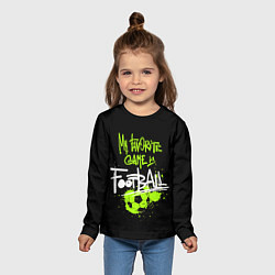 Лонгслив детский Моя любимая игра футбол, цвет: 3D-принт — фото 2